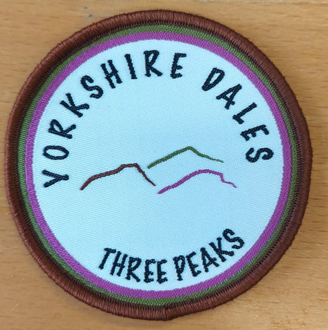 Three Peaks Round Woven Badge - NEW!
