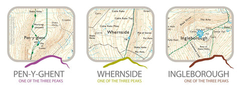 Three Peaks enamel tin mug - NEW