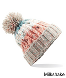 Corkscrew Pom Pom Beanie Hat (Various Colours)