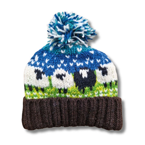 Sheep Bobble Hat Meadow