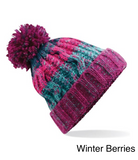 Corkscrew Pom Pom Beanie Hat (Various Colours)