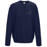 Image shows Three Peaks sweatshirt in french navy with Three Peaks logo on left chest