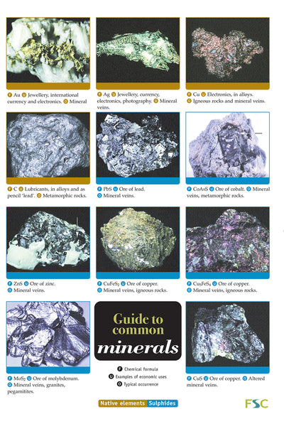 Common Rock Identification Chart Geological Time Poster Science