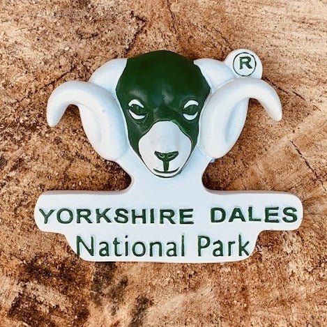Image shows Yorkshire Dales National Park rams head logo fridge magnet