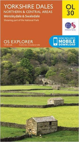 Image shows front cover of OS Explorer Map OL30 North & Central Area