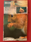 image shows front of red squirrel t towel