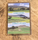Image shows Yorkshire Three Peaks on a fridge magnet