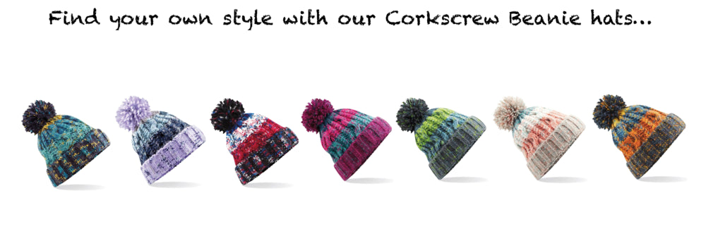 Selection of beanie hats that are different colours